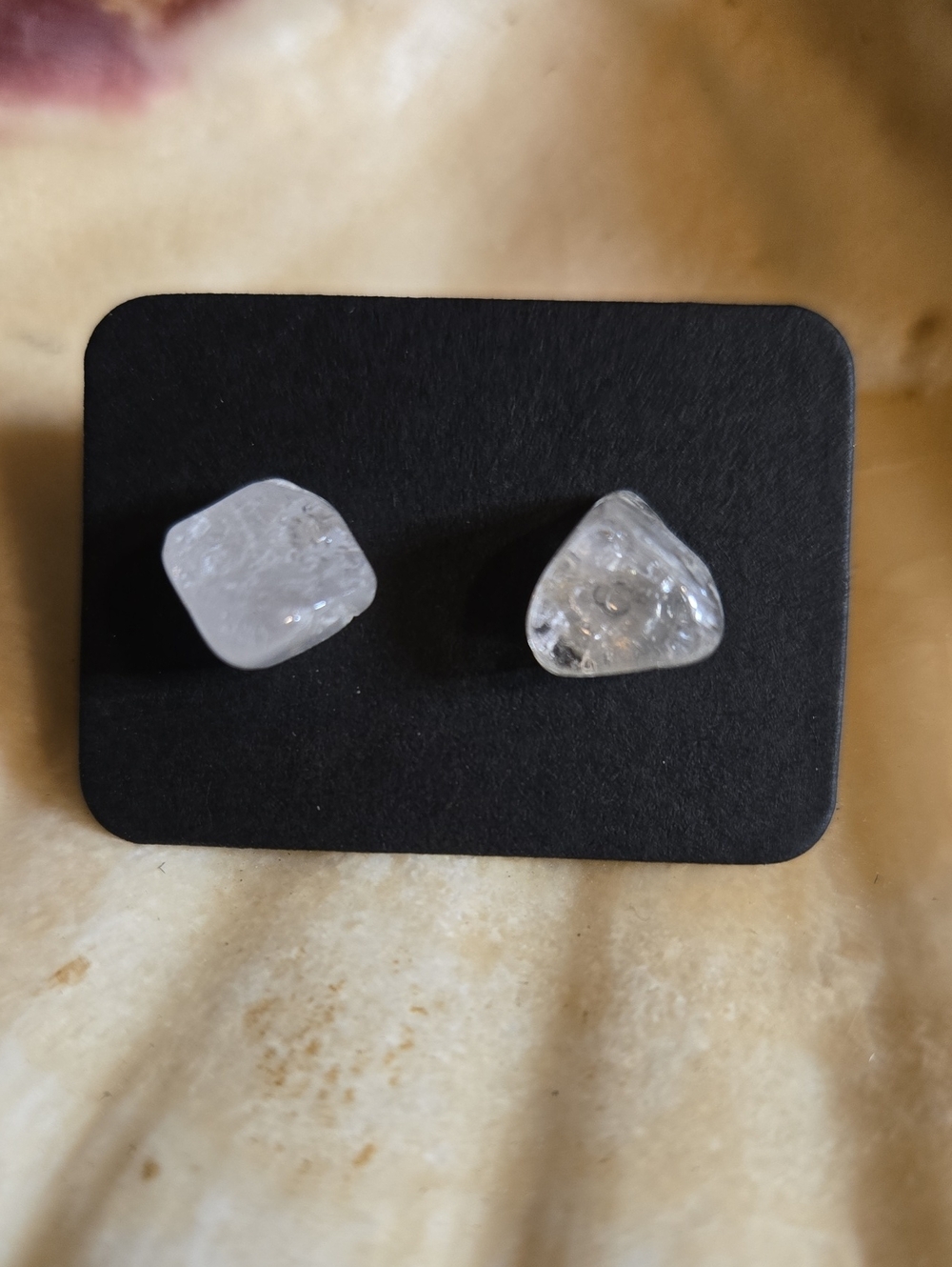 Kunzite Crystal Stud Earrings - Minimalist Women Jewelry